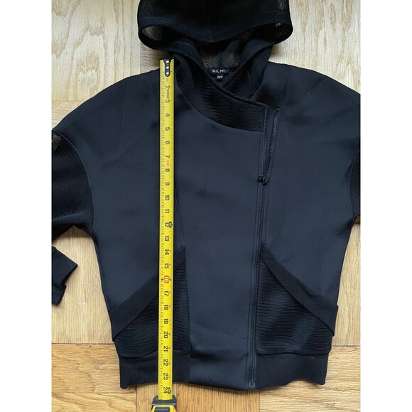 Michi Black Oversized Mesh and Neoprene Moto-Style Jacket XS - Picture 5 of 7